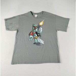 VINTAGE Star Wars Boba Fett Shirt Mens Large Gray Graphic Lucasfilm 2003 00s Y2K